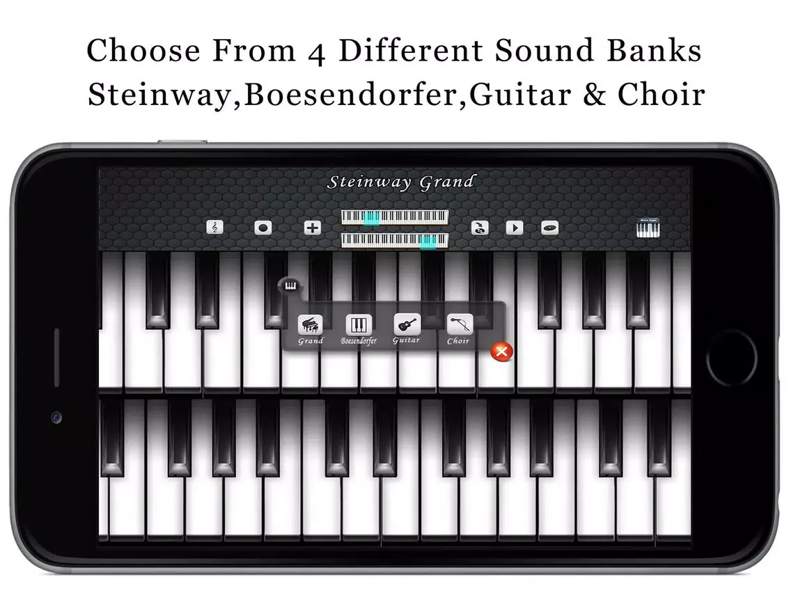 Music Piano 3D Free - Keyboard with Guitar & Choir Soundset iPad  Screenshots