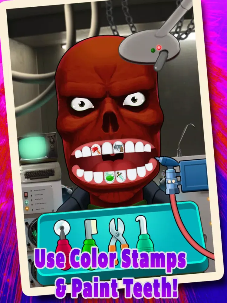 Supervillain Tooth Booth - The Anti Hero Evil Comic Book Dentist Adventure Free iPad 应用截图