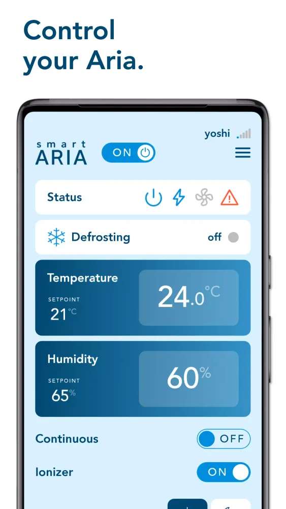 Tangkapan layar Smart Aria