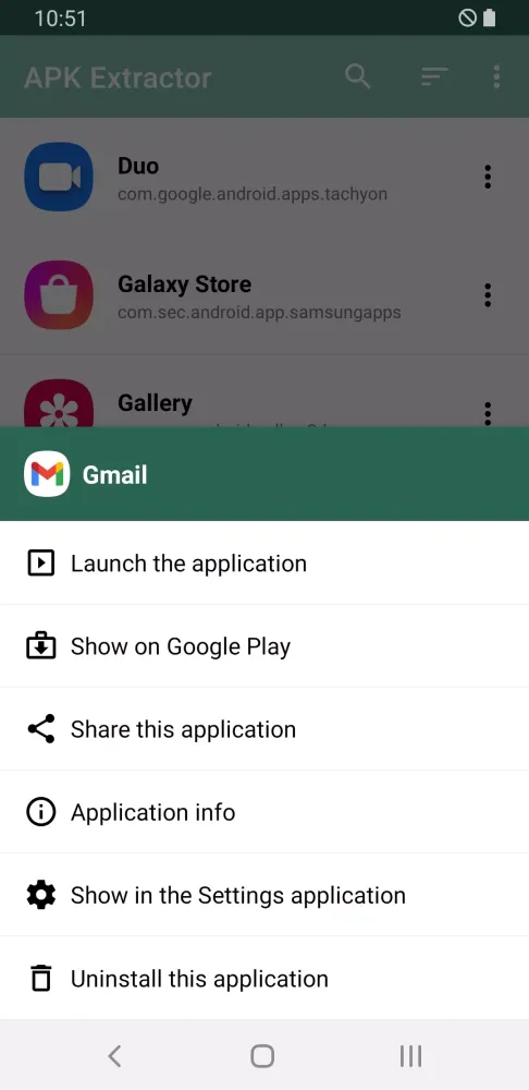 Capturas de tela do APK Extractor