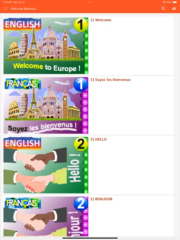 Welcome Bienvenu iPad  Screenshots