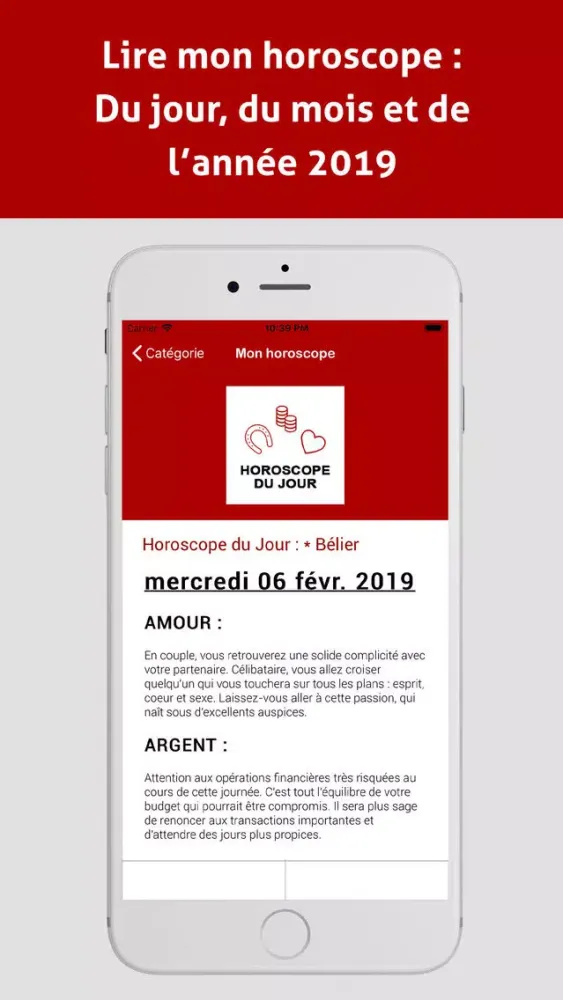 Capturas de pantalla de Horoscope 2019 en Français