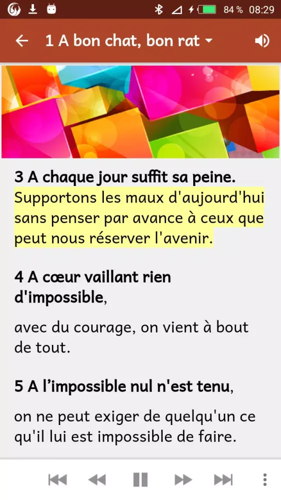 Proverbes français سکرین شاٹس
