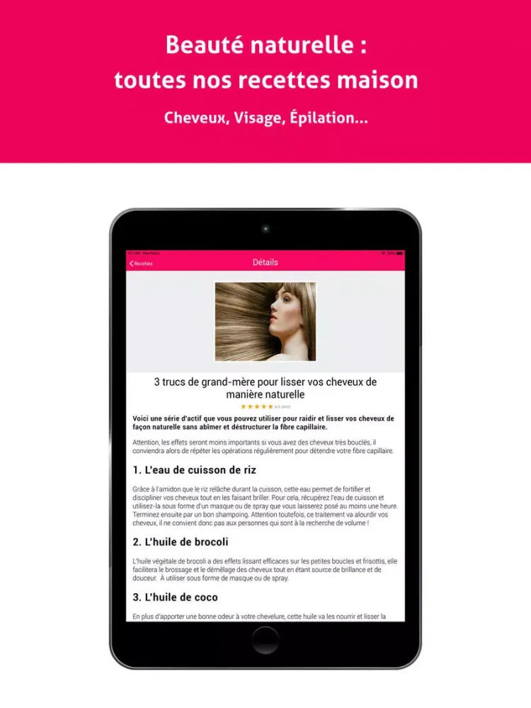 Recettes beauté naturelle iPad  スクリーンショット