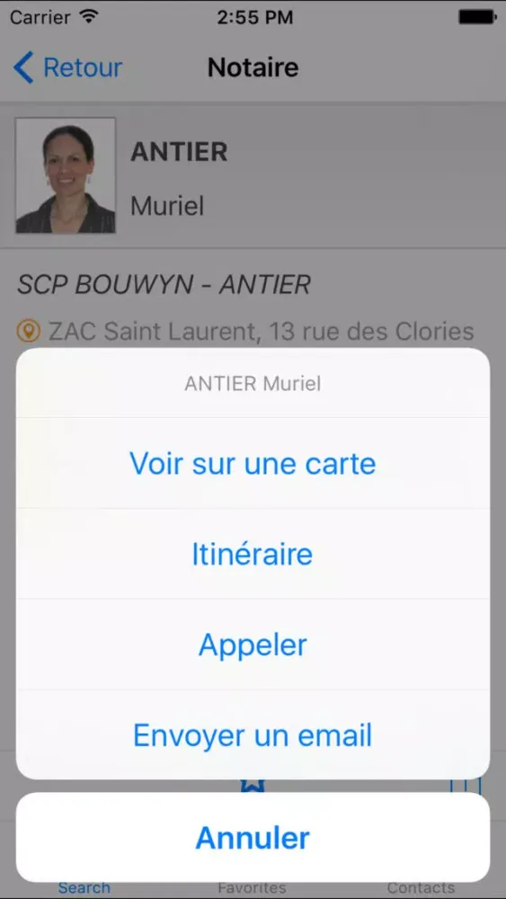 Zrzuty ekranu Annuaire des notaires de la Cour d'Appel d'Angers
