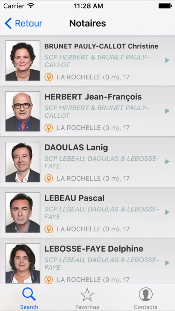 Captures d'écran de Annuaire des Notaires de Poitiers