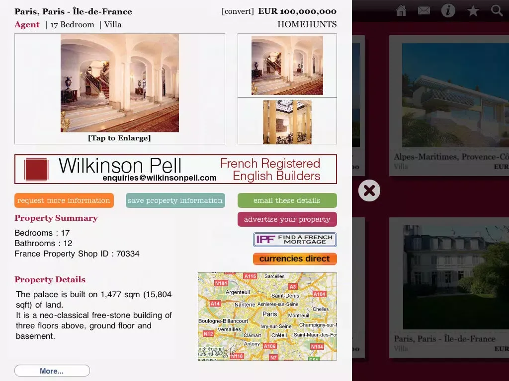 France Property Shop iPad  Screenshots
