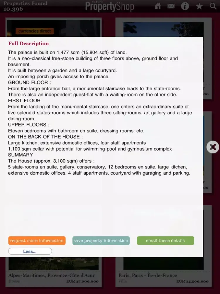France Property Shop iPad  Screenshots