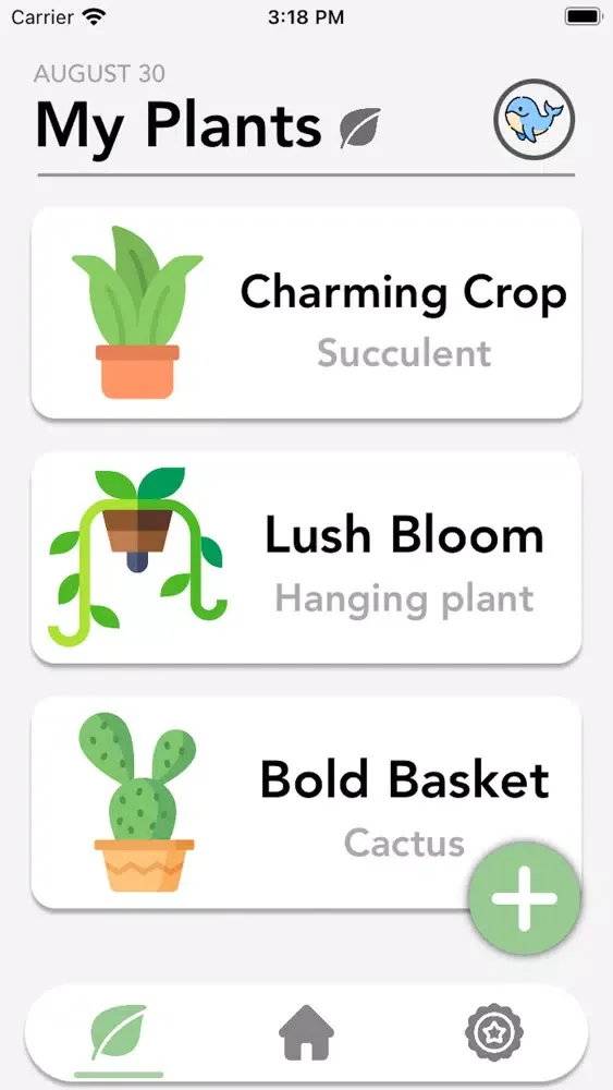 Capturas de tela do HousePlant Tracker