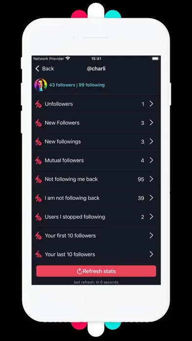 Unfollowers stats tracker Screenshots