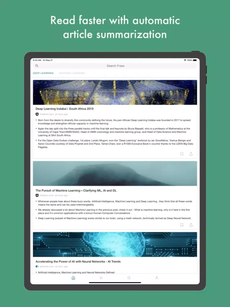 Скриншоты Frase: smart feed reader iPad 