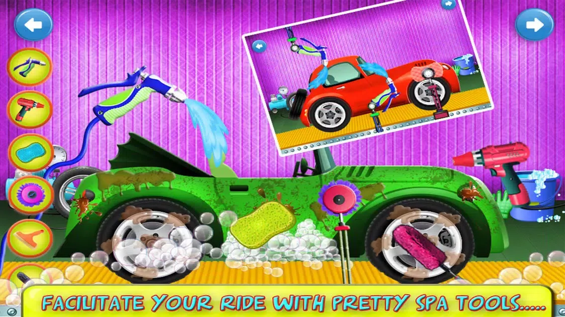 Captures d'écran de Car Wash Salon & Designing Workshop - top free cars washing cleaning & repair garage games for kids