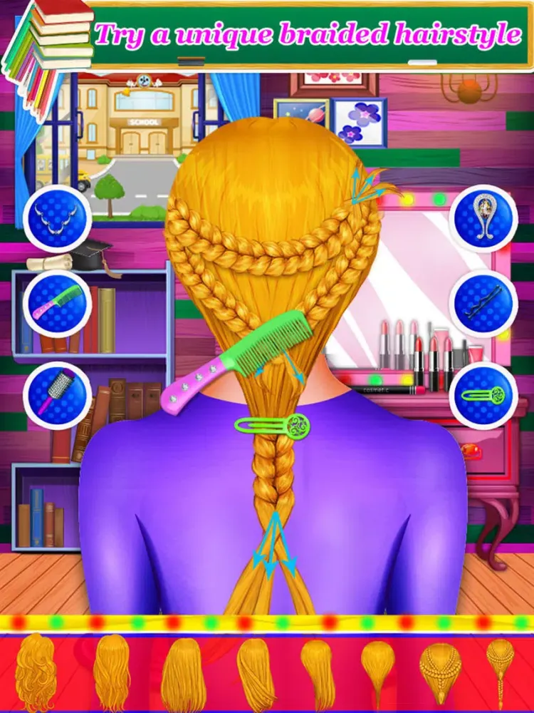 تصاویر School Girls Braided Hairstyles iPad 