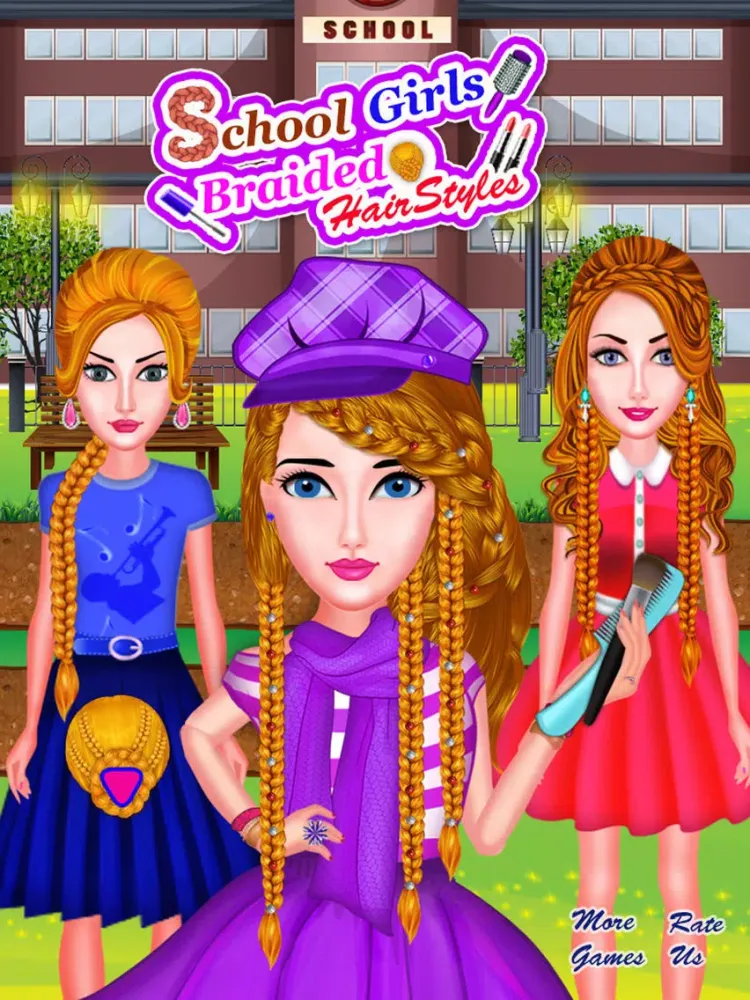 تصاویر School Girls Braided Hairstyles iPad 