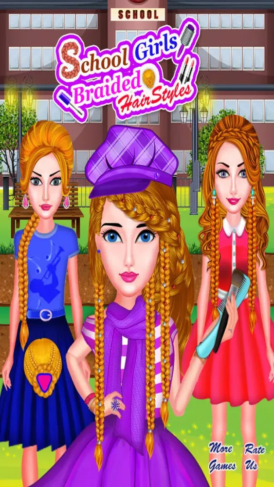تصاویر School Girls Braided Hairstyles