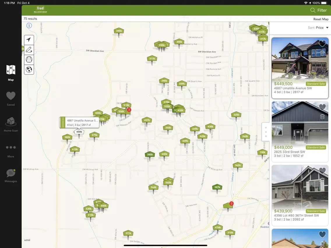 Fred Real Estate Home Search iPad 应用截图