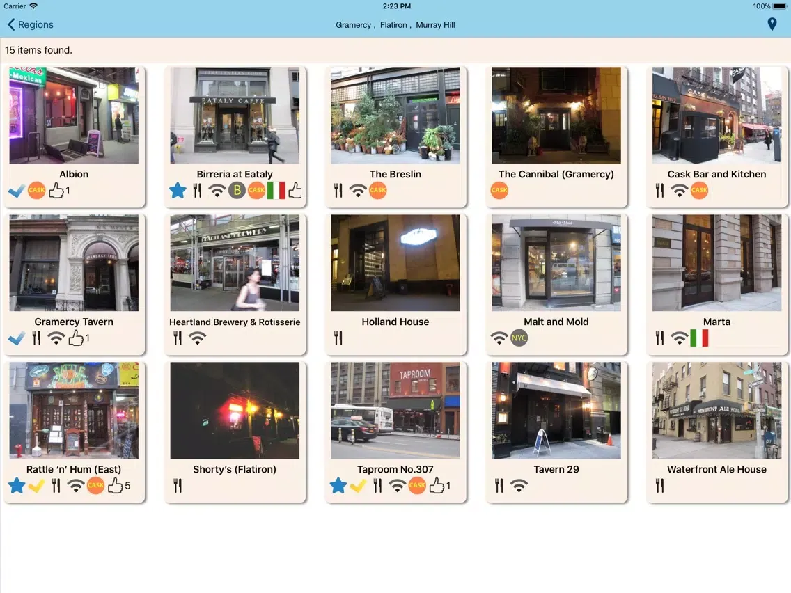Tangkapan skrin Beer Guide NYC iPad 