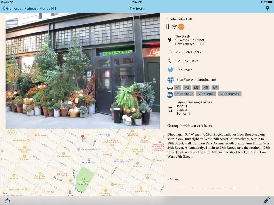 Tangkapan skrin Beer Guide NYC iPad 