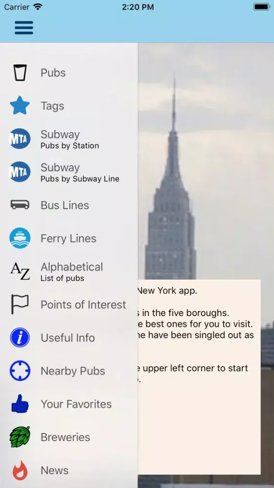 Tangkapan skrin Beer Guide NYC