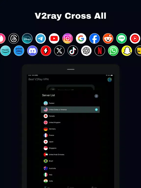 Capturas de tela do Best V2ray VPN - VPN & V2rayNG iPad 