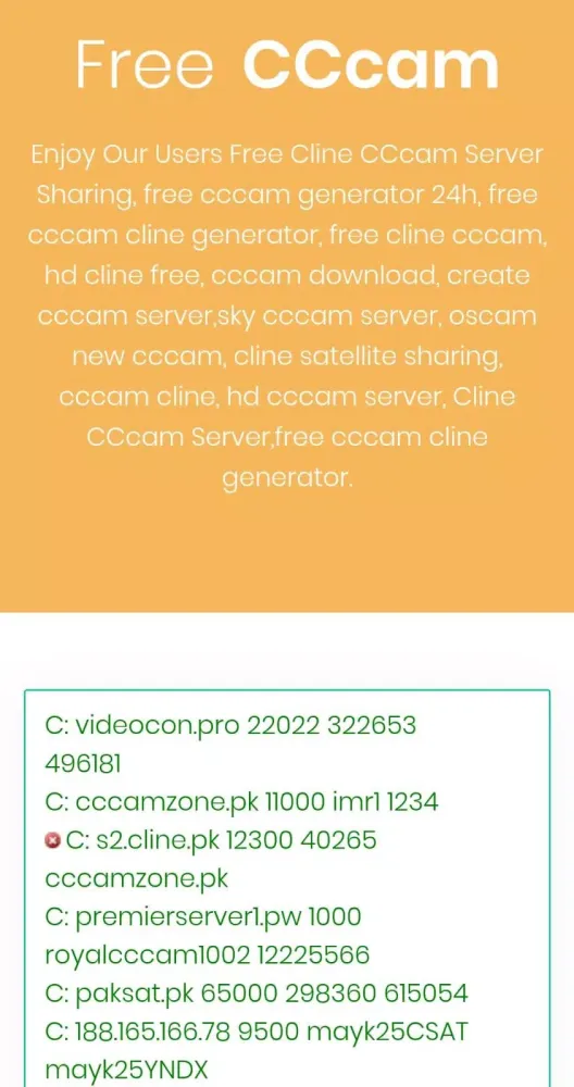 5 Days CCcam Generator سکرین شاٹس