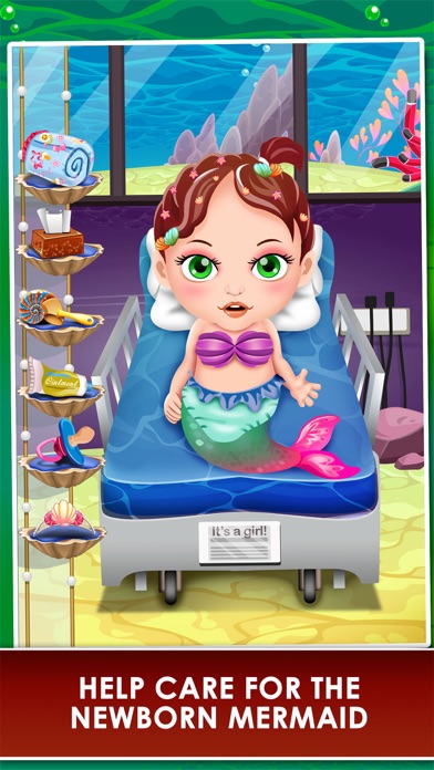 Tangkapan skrin Mermaid Mommy's New Born Baby Doctor - my newborn salon & make-up games for kids 2