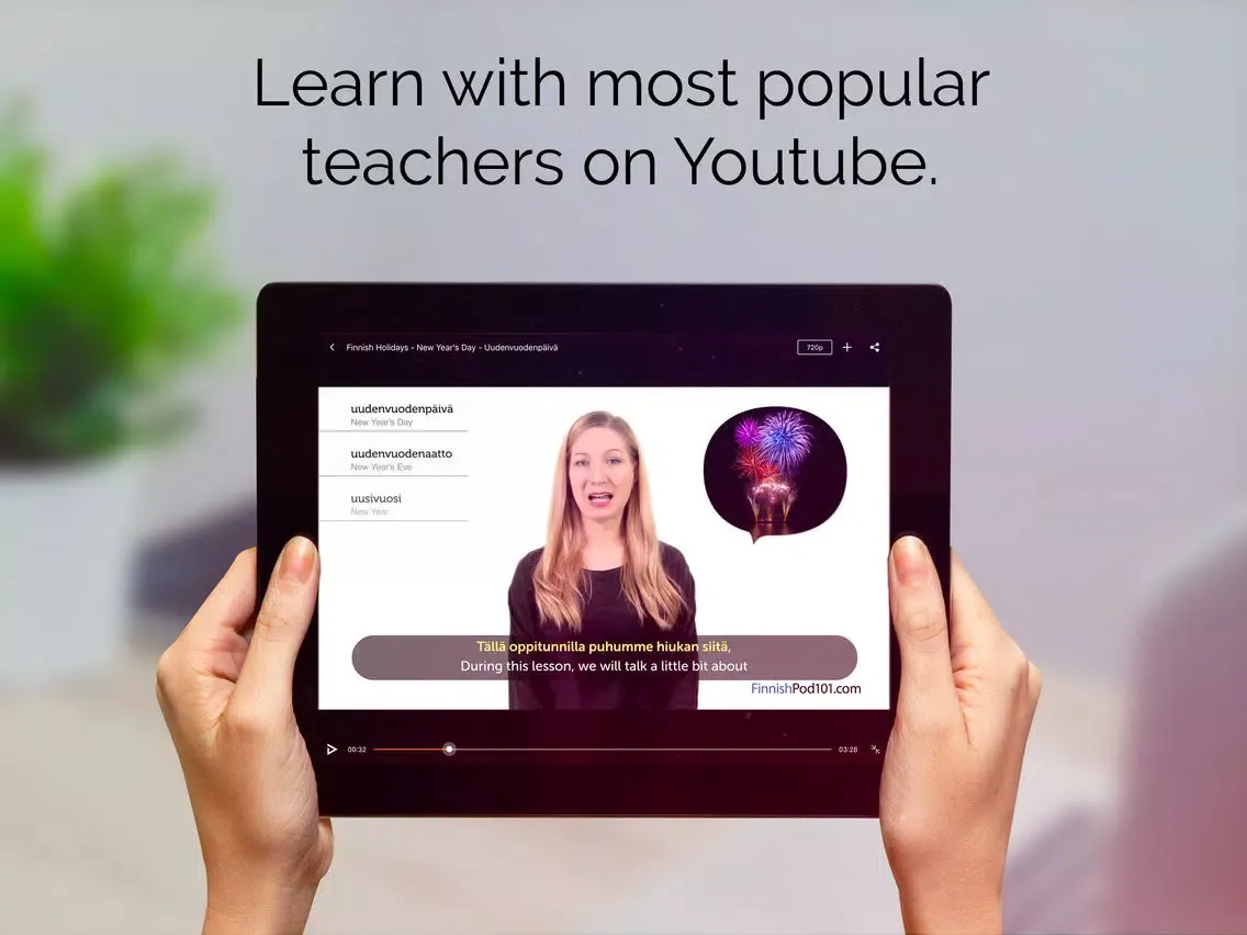 Tangkapan layar Learn to speak Finnish with vocabulary & grammar iPad 