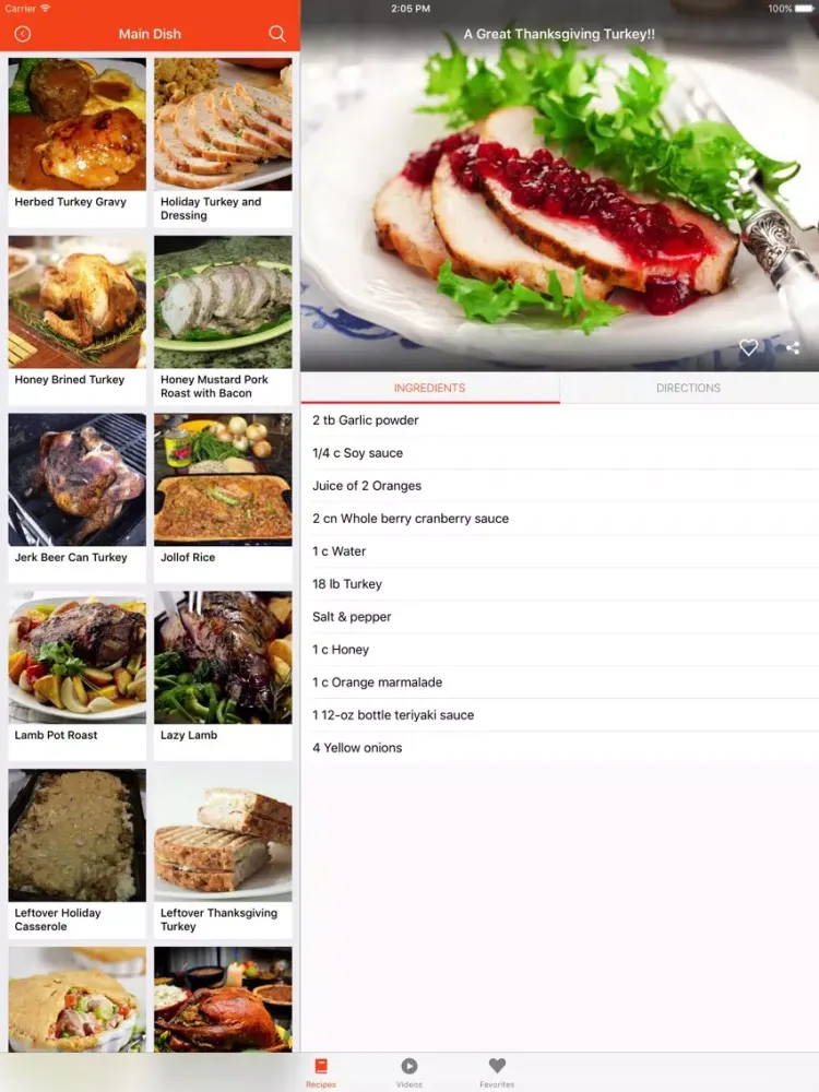 Thanksgiving Recipes: Food recipes & cookbook iPad  Ekran Görüntüleri