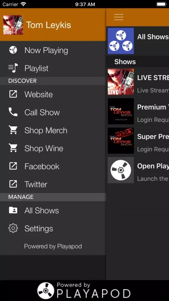 Tangkapan skrin Tom Leykis Show