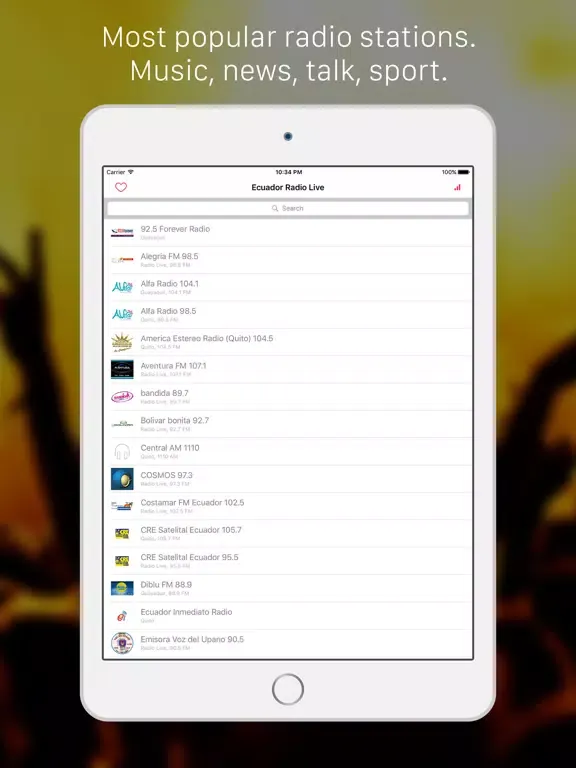 Capturas de tela do Ecuador Radio Live Player: Listen Quito, Spanish & Equador live FM radio iPad 