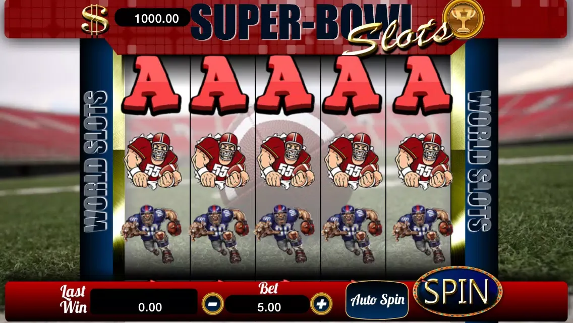 Tangkapan skrin AAA Super Sunday Football Slots (Patriots Champion Bowl Edition) - Free Casino Jackpot Machine