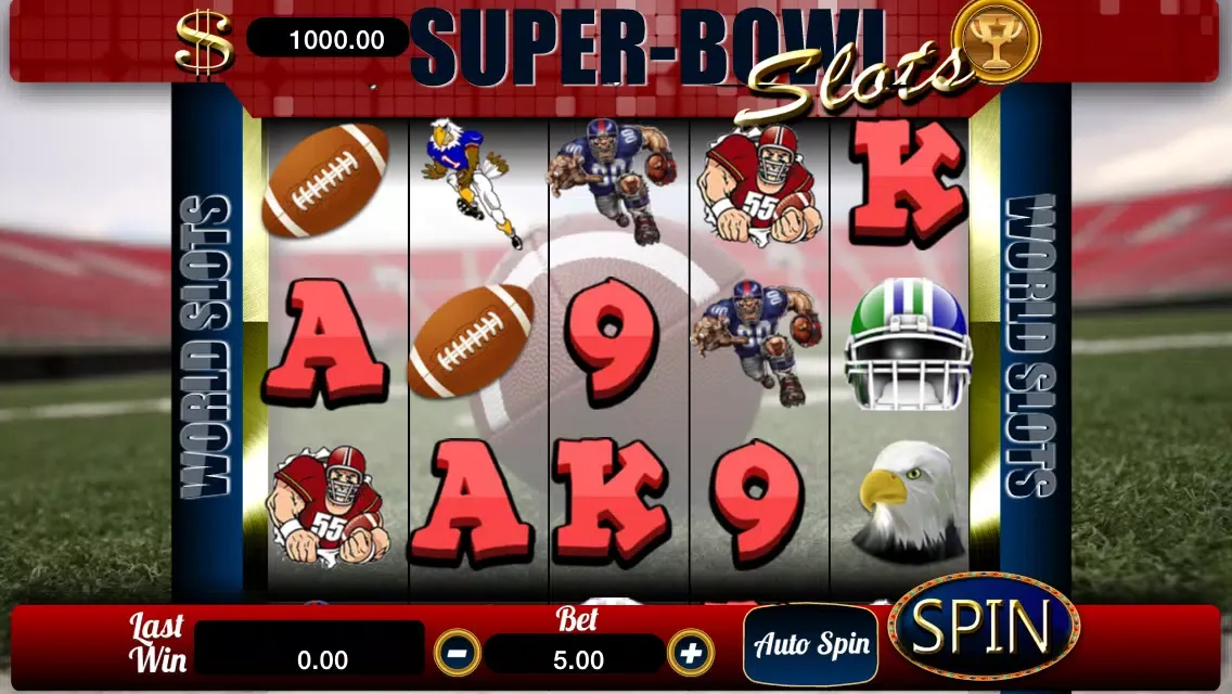 Tangkapan skrin AAA Super Sunday Football Slots (Patriots Champion Bowl Edition) - Free Casino Jackpot Machine