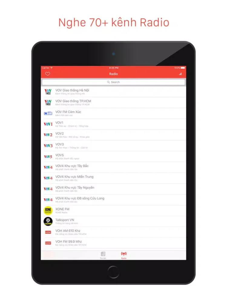 Đọc báo, đọc tin mới nhất từ Tuổi trẻ (tuoitre.vn) và nghe Radio Việt Nam, VOV, VOH. iPad Screenshots