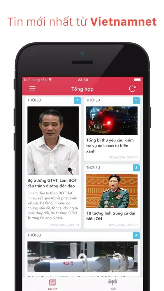 Đọc báo mới nhất từ Vietnamnet (vietnamnet.vn) và nghe Radio VOV, VOH, 64 tỉnh thành Việt Nam Screenshots