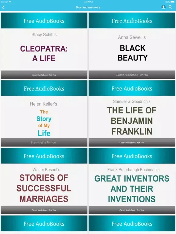 Biography Audiobooks iPad  스크린샷