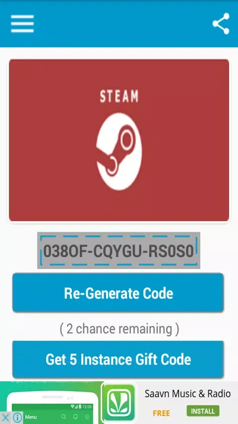 Tangkapan skrin Free Gift Code Generator