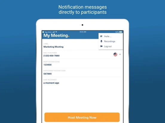 Zrzuty ekranu FreeConferenceCallHD Dialer iPad 
