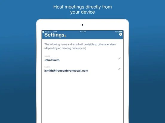 Zrzuty ekranu FreeConferenceCallHD Dialer iPad 