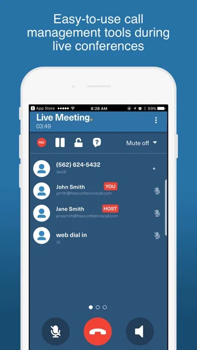 Zrzuty ekranu FreeConferenceCallHD Dialer