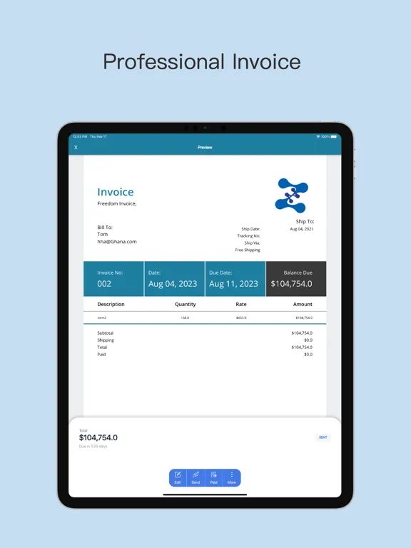 Freedom Invoice: Invoice Maker iPad  স্ক্রিনশট