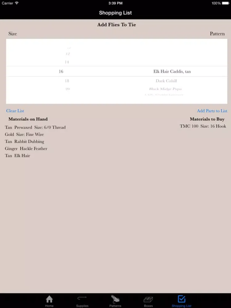 Capturas de tela do Savvy Fly Tying Tool iPad 