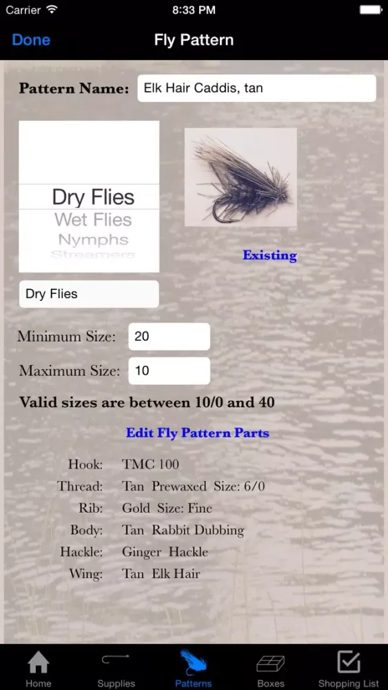 Capturas de tela do Savvy Fly Tying Tool