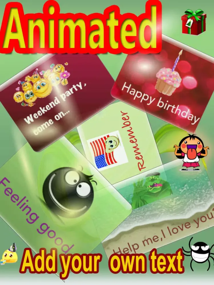 Animated GIF Emoji Text Art iPad  سکرین شاٹس