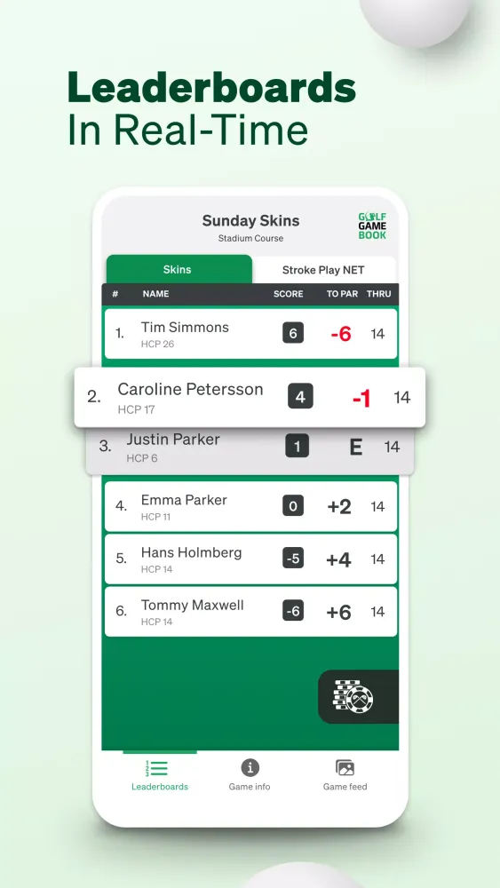 Tangkapan layar Golf GameBook