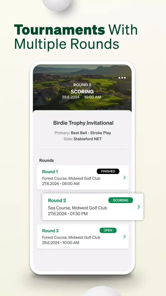 Tangkapan layar Golf GameBook