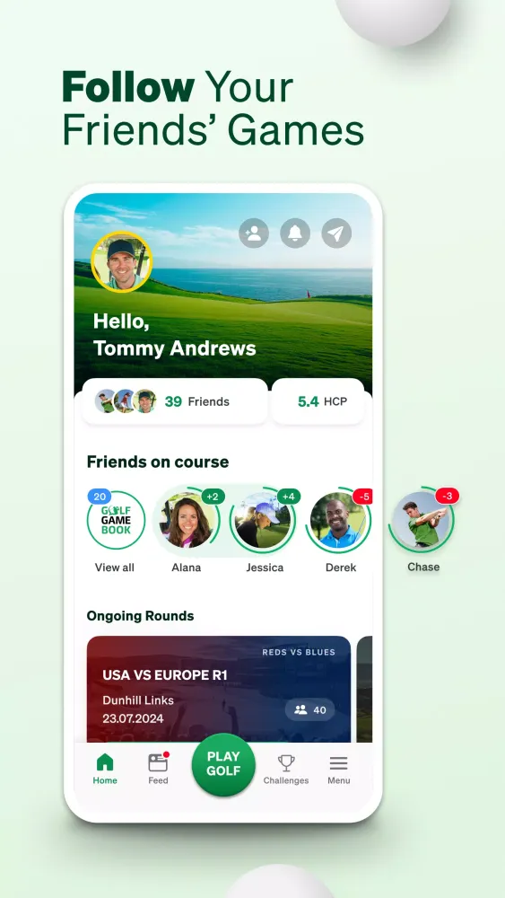 Tangkapan layar Golf GameBook