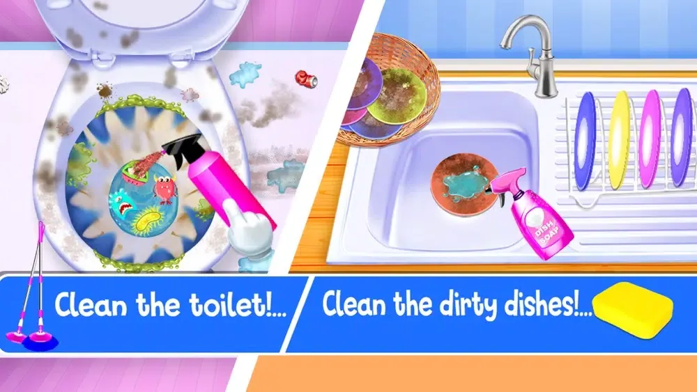 Captures d'écran de Clean Up - Cleaning Girls Game