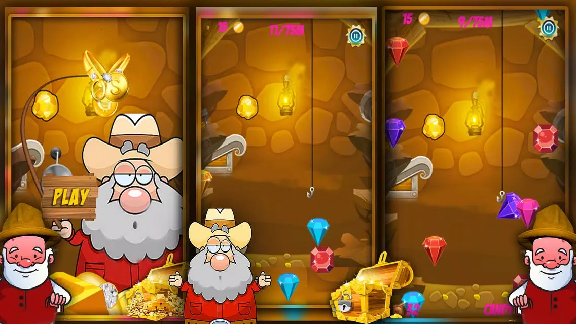 ภาพหน้าจอของ Free Gold Miner Adventure
