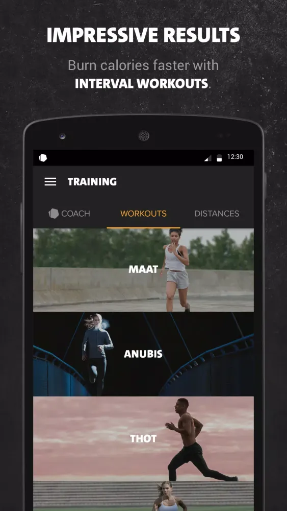 Capturas de tela do Running