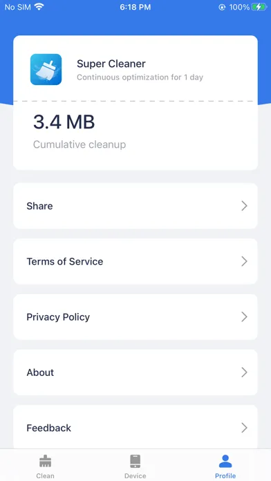 Tangkapan skrin Super Cleaner - Clean Phone